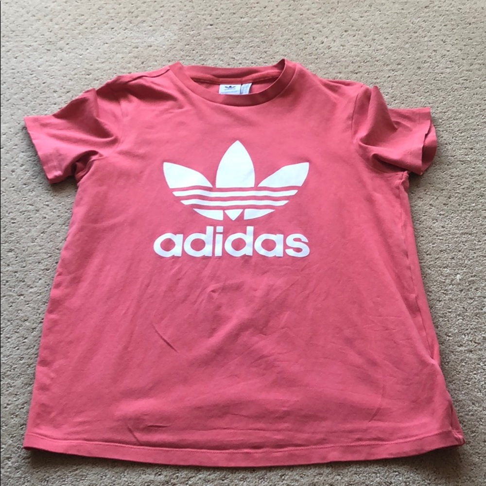 coral adidas tee shirt